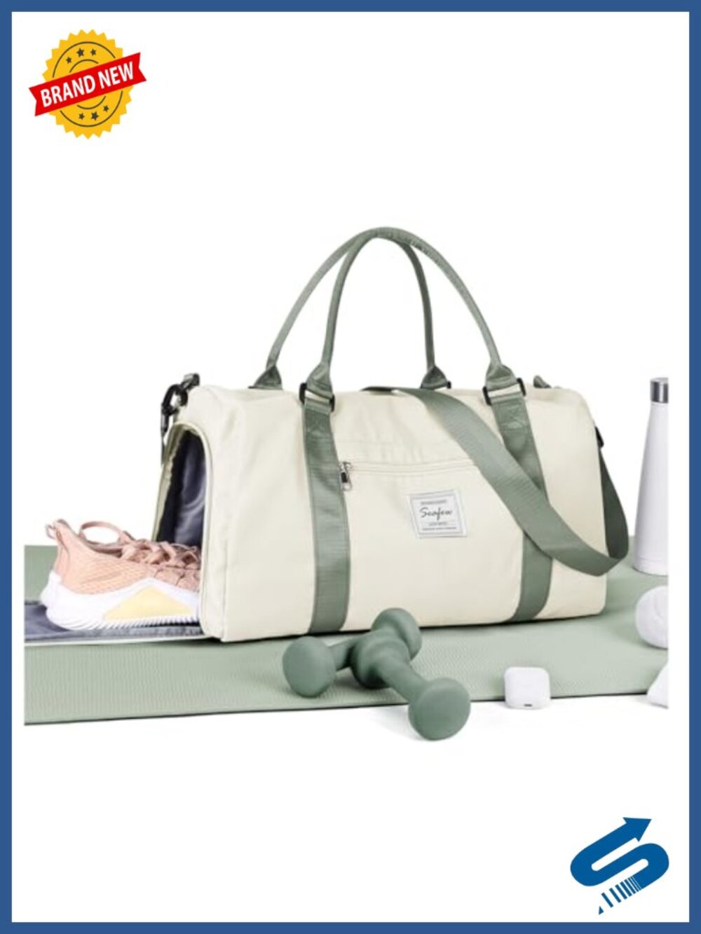 Waterproof Gym Bag with Shoe Compartment & Wet Pocket Travel Duffel